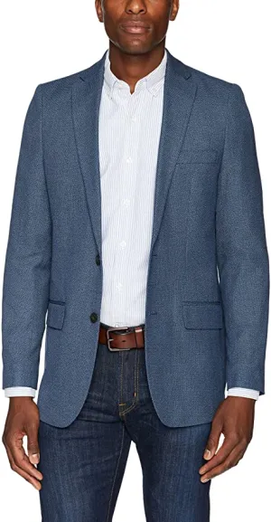 Haggar Mens Birdseye Fancy Slim Fit 2-Button Side Vent Sport Coat Sport Jacket! Sz 40 short! Fits Size Med! Retails $130 