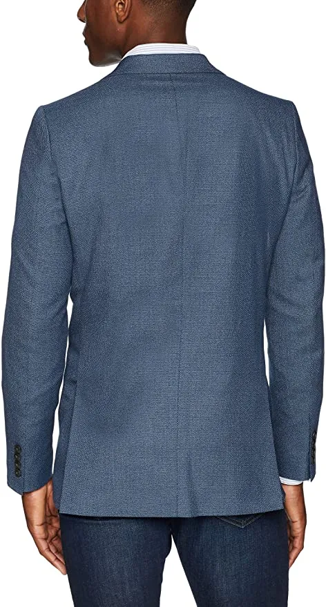 Haggar Mens Birdseye Fancy Slim Fit 2-Button Side Vent Sport Coat Sport Jacket! Sz 40 short! Fits Size Med! Retails $130 