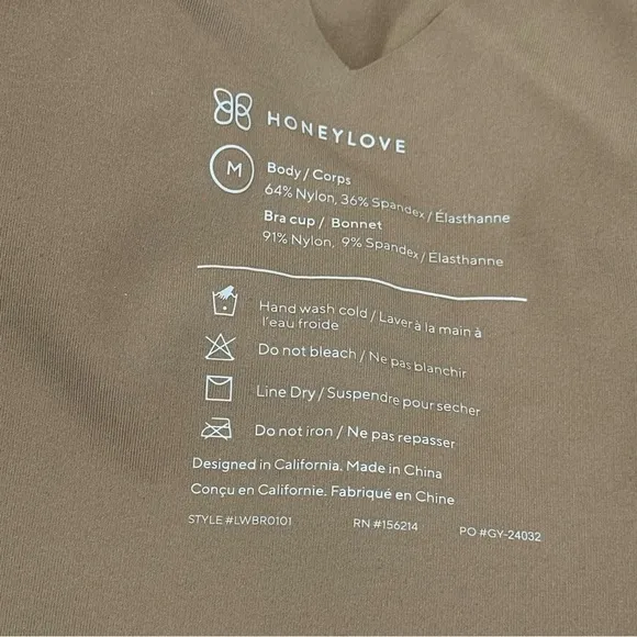 Honeylove V-Neck Bra in Sand- Size - Medium