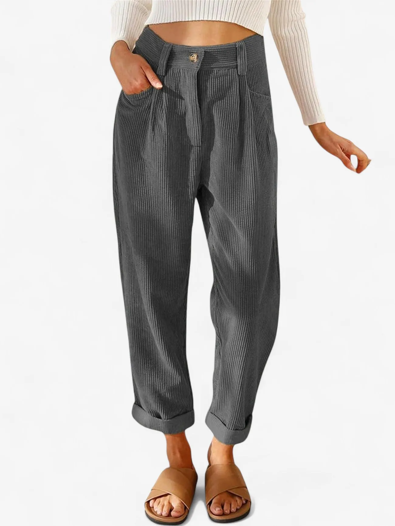 Jada | Women's High Waist Tapered Pockets Pants