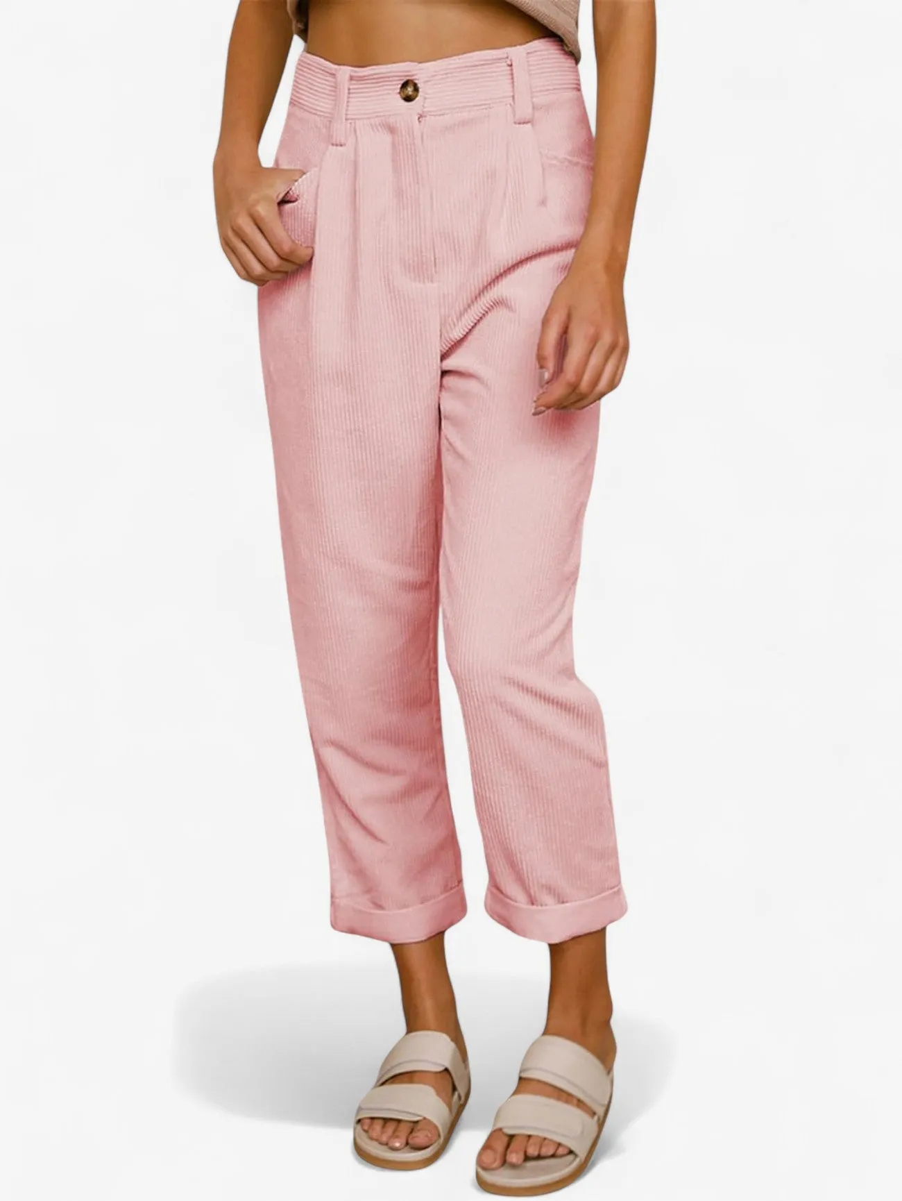 Jada | Women's High Waist Tapered Pockets Pants