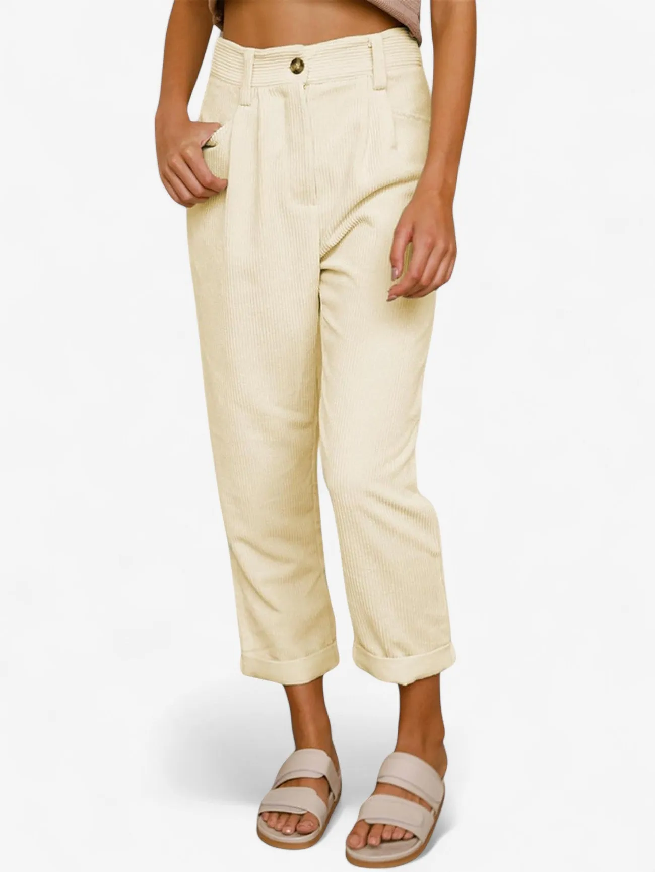 Jada | Women's High Waist Tapered Pockets Pants