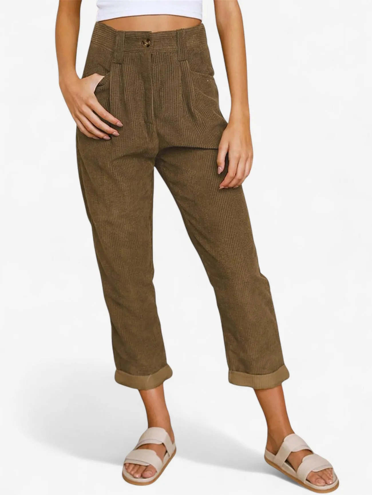 Jada | Women's High Waist Tapered Pockets Pants