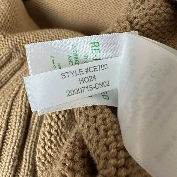J.Crew Cotton Turtleneck Sweater in Camel Mock Neck Ribbed CE700 NWT Old Money