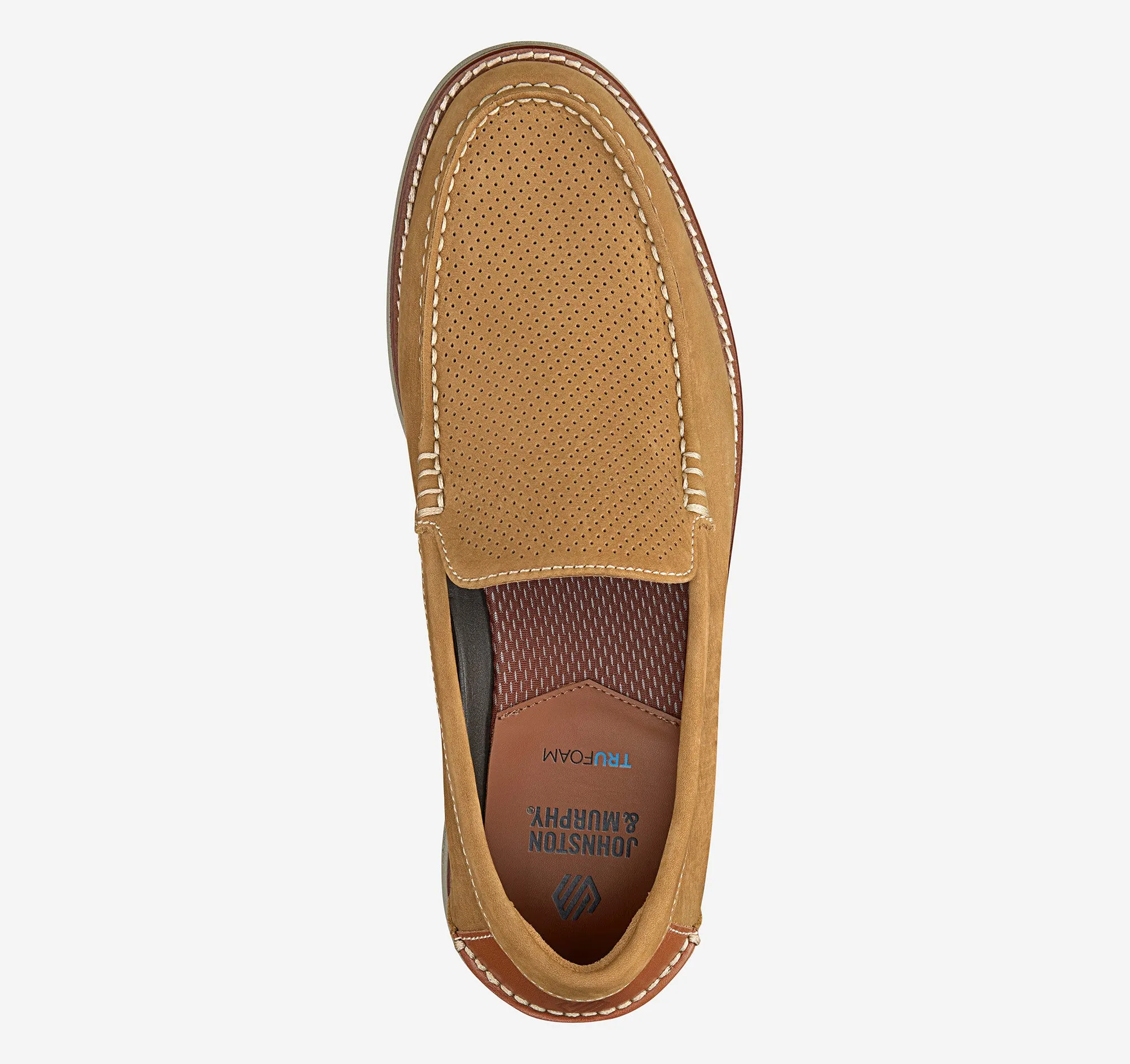 Johnston & Murphy Perfed Venetian Loafer in Snuff Nubuck