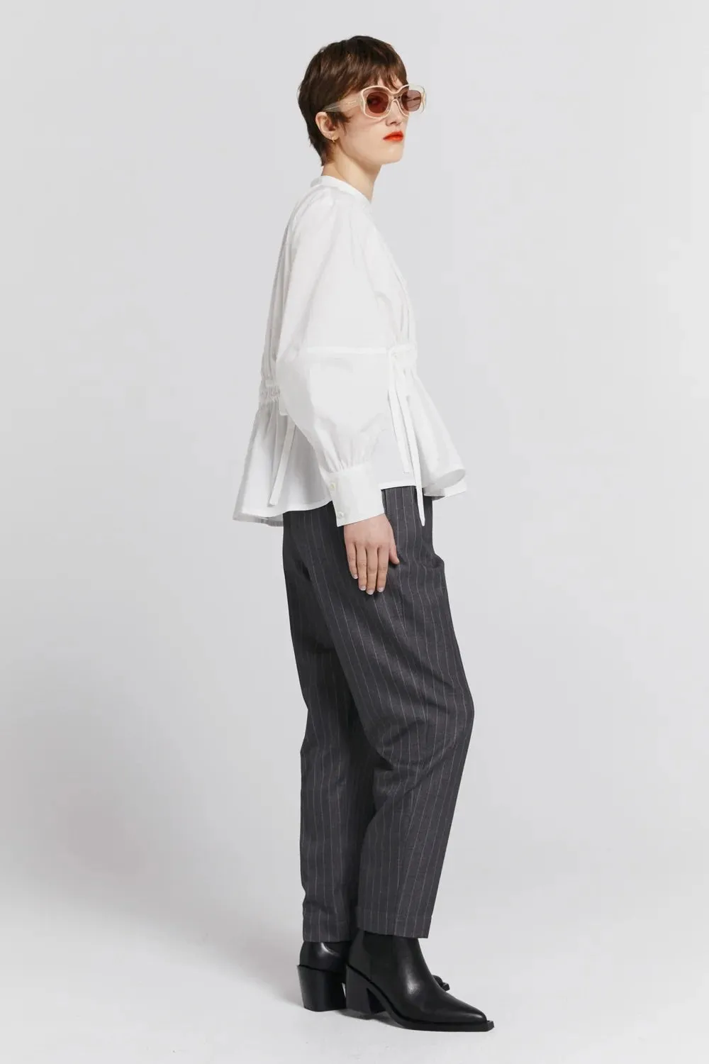 Karen Walker Nico Trouser // Pinstripe Charcoal