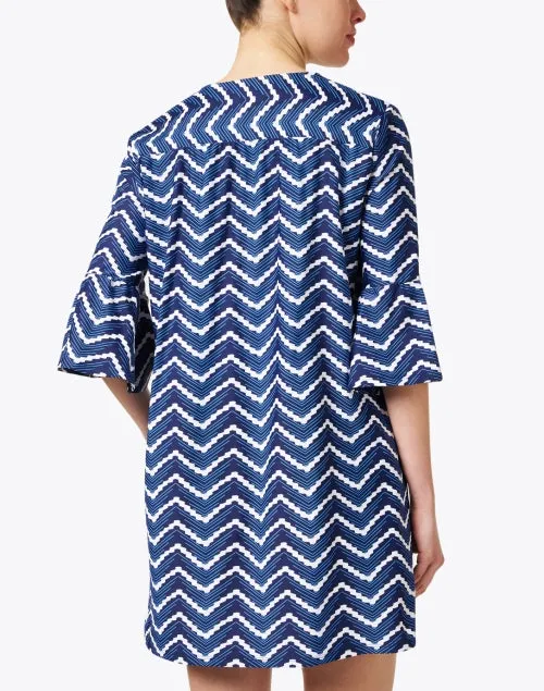 Kerry Navy Chevron Print Dress