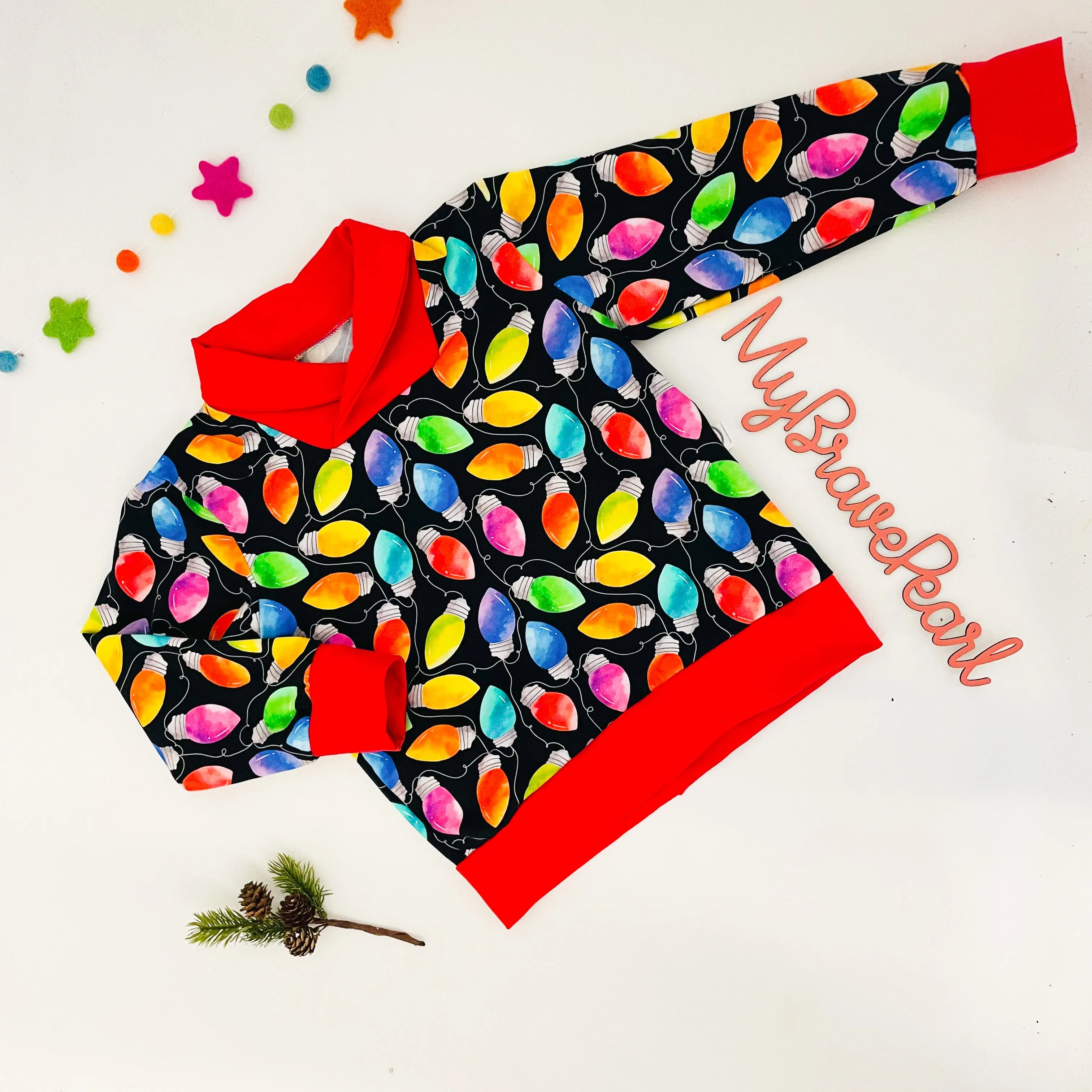 Kids Christmas Shawl Collar Sweatshirt