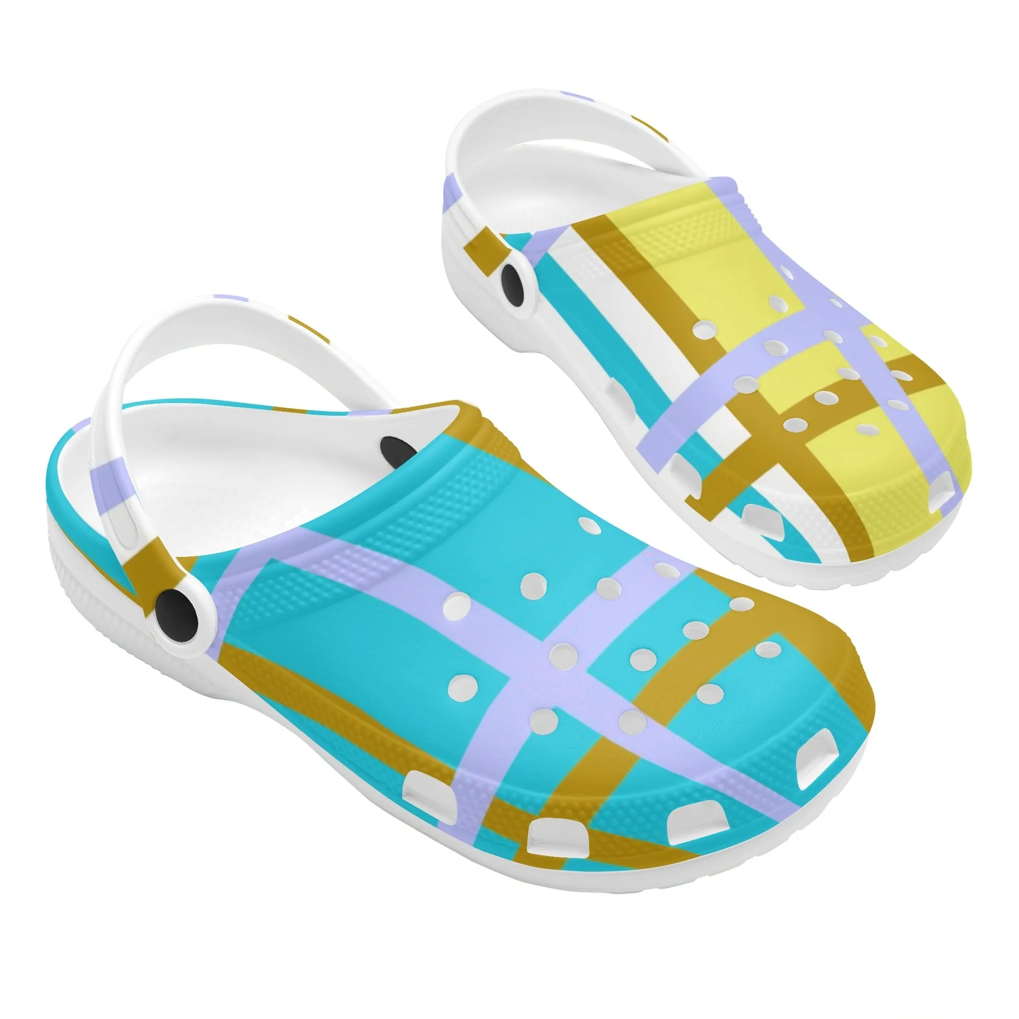 'Kingarth Bay, Bute' Happy Tartan Adult Classic Clogs