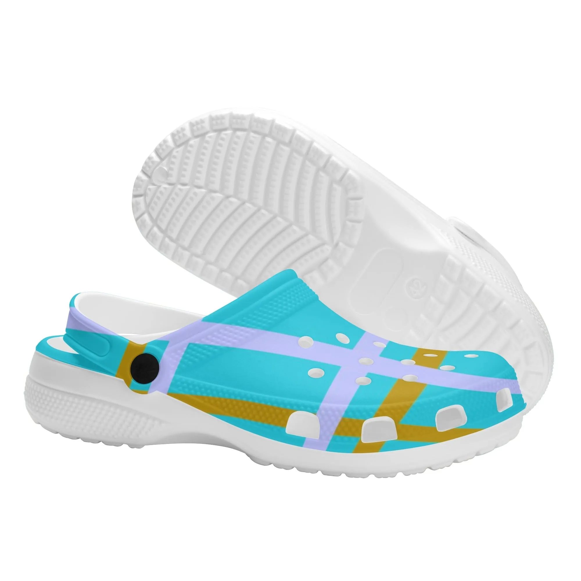 'Kingarth Bay, Bute' Happy Tartan Adult Classic Clogs