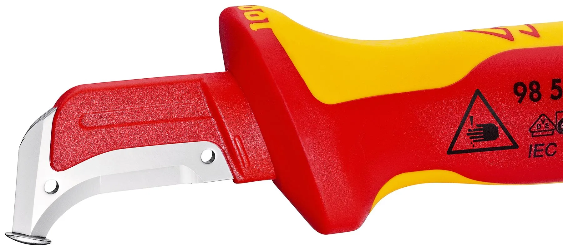 KNIPEX Stripping Knife with Guide Shoe 180mm VDE Insulated Multi Component Handle 38mm Blade Length 98 55