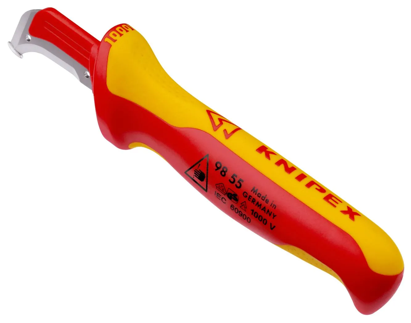 KNIPEX Stripping Knife with Guide Shoe 180mm VDE Insulated Multi Component Handle 38mm Blade Length 98 55