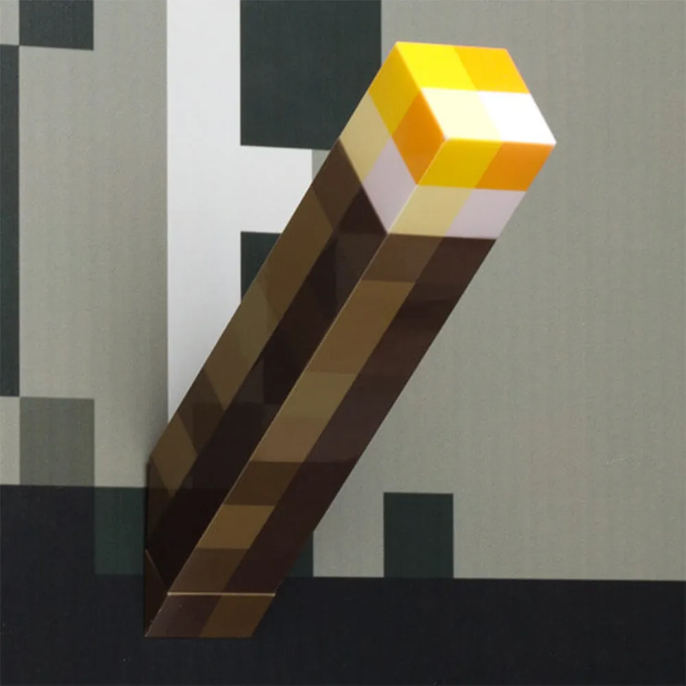 Light Up Torch 28CM High Brightness LED Minecraft Hand Held or Wall Mount Flashlight