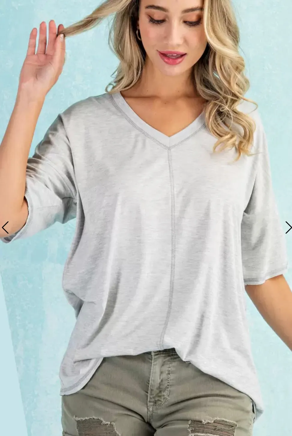 Lucielle V-Neck Short Sleeve Top-Multiple Colors Available