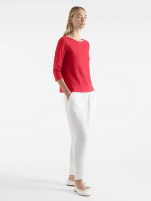 Mela Purdie Relaxed Boat Neck Top Geranium 2630