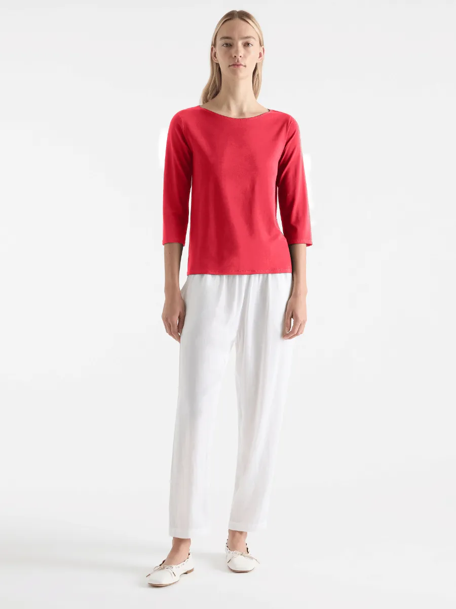 Mela Purdie Relaxed Boat Neck Top Geranium 2630