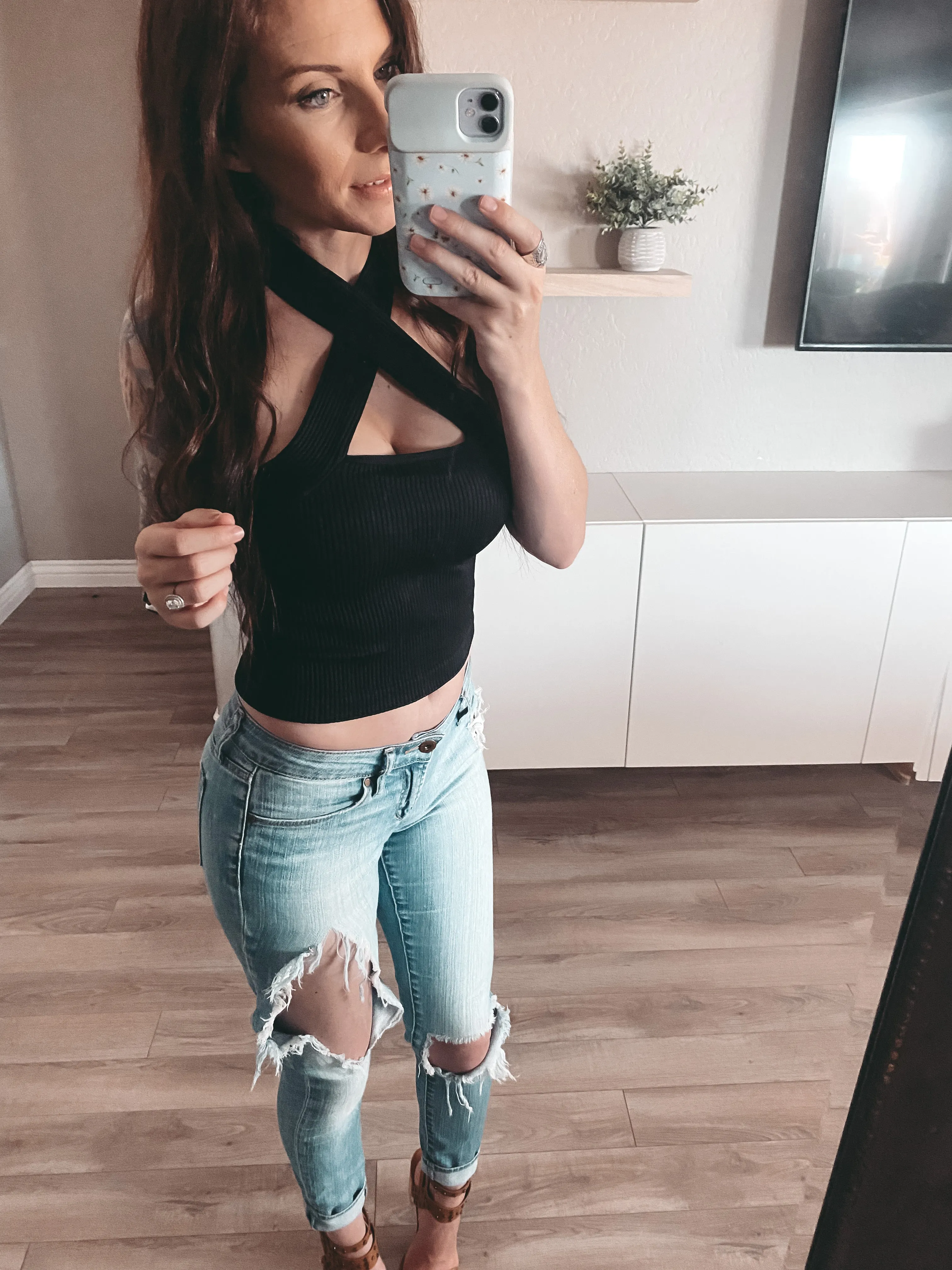Monroe Criss Cross Halter Crop Top
