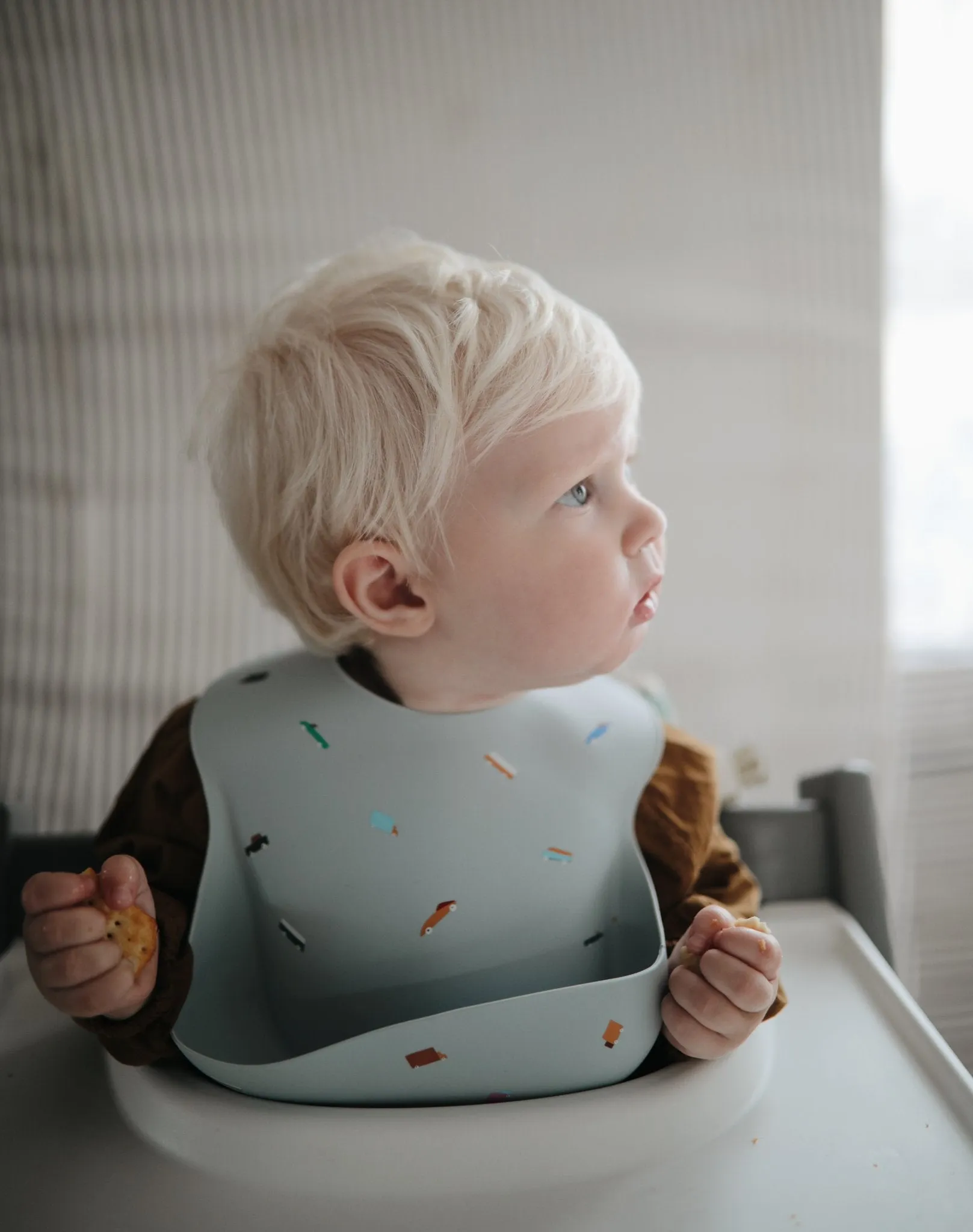 Mushie Bib (Lilac Flowers)