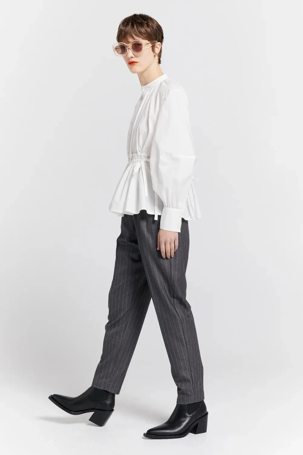 Nico Trousers | Pinstripe Charcoal