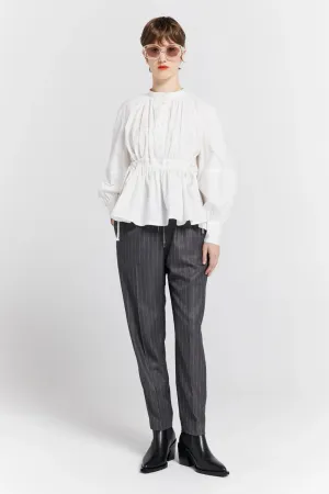 Nico Trousers | Pinstripe Charcoal