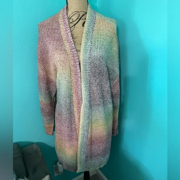 NWT Torrid Rainbow Open Front Long Sleeve Cardigan