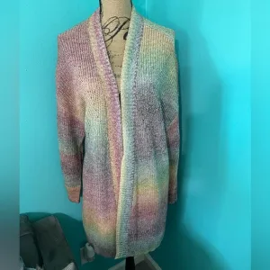 NWT Torrid Rainbow Open Front Long Sleeve Cardigan