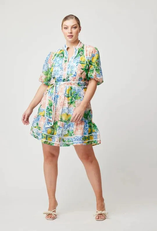 ONCE WAS Lucia Embroidered Cotton Silk Dress - Limonato