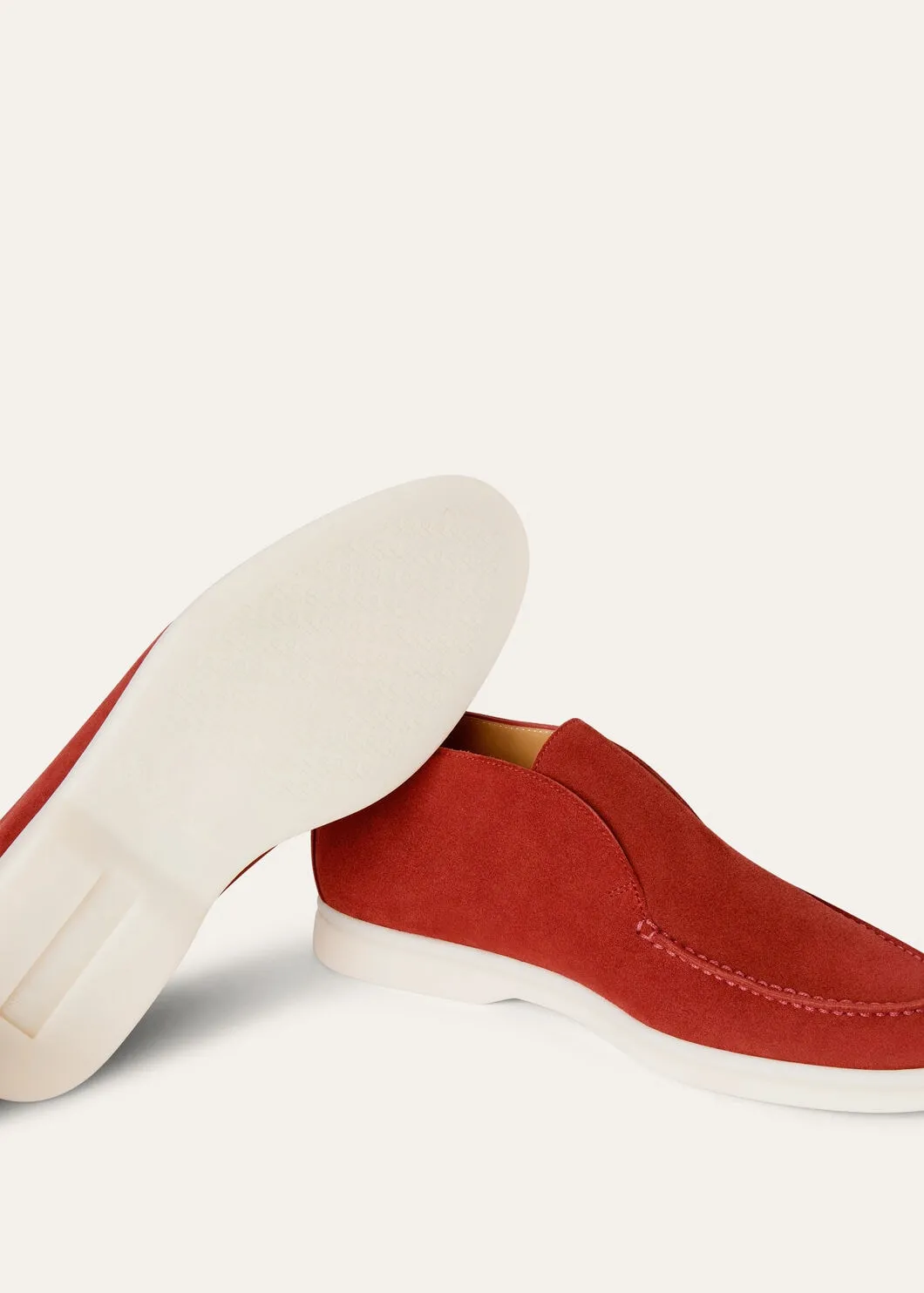 Open Walk Boots in Red Suede