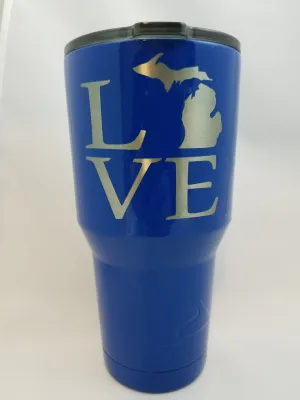 "LOVE" Michigan tumbler