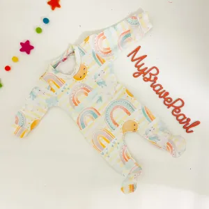Ready To Ship 6-9M Sunnycorns Back Opening Babygrow
