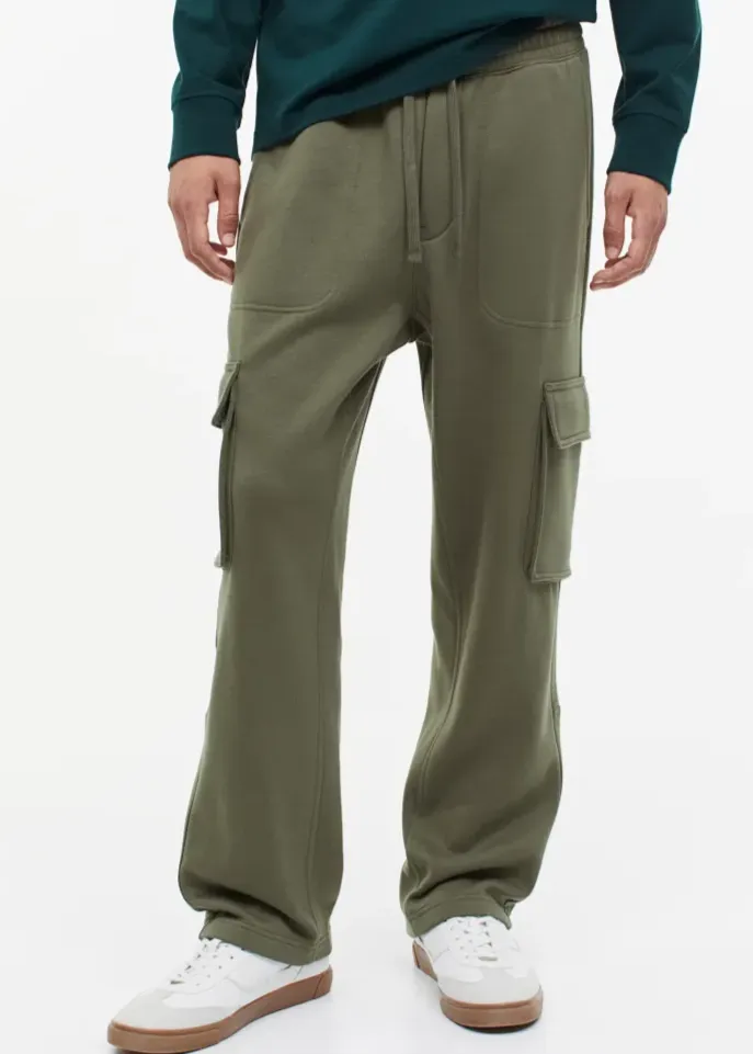 Relaxed Fit Cargo joggers For Men Olive