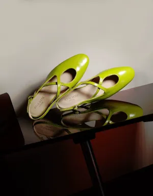 Retro Cross-Strap Slingback Flats