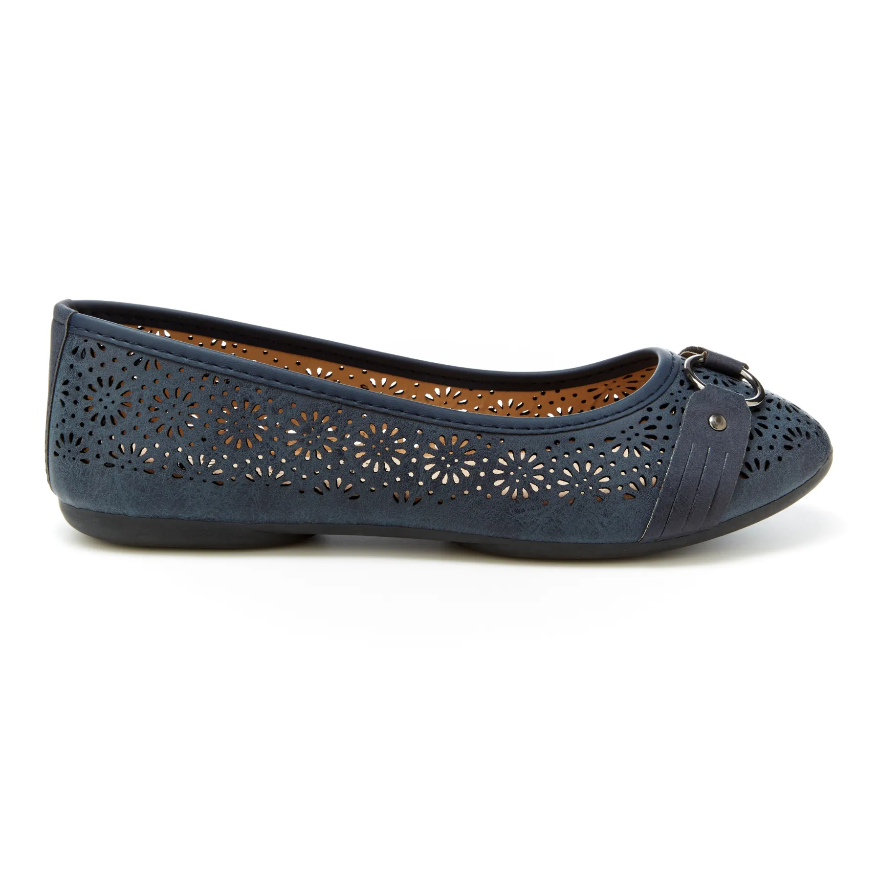 Round Toe Cut Out O-Ring Band Flats (Giovana)