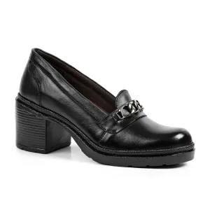 Sandro Moscoloni Women's Shoe Horsebit Loafer Block Heel Marilyn Black