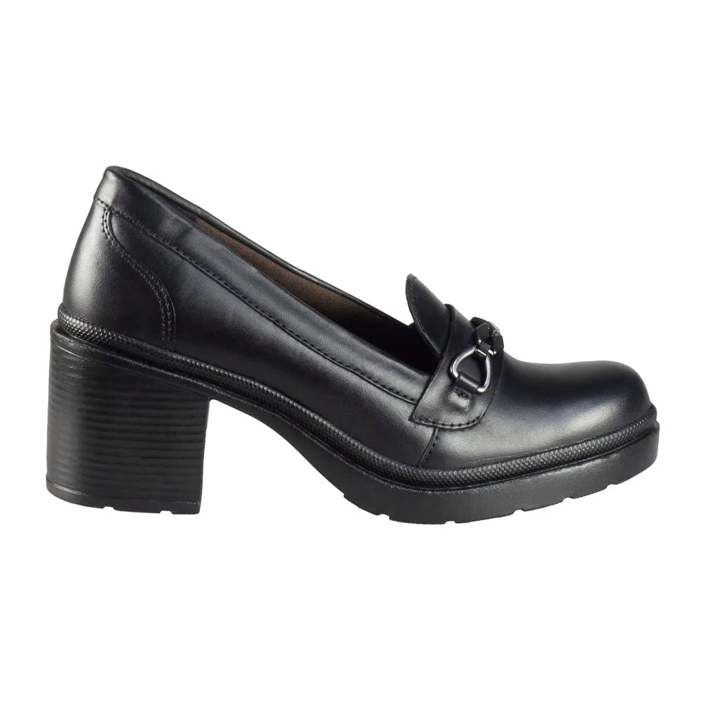 Sandro Moscoloni Women's Shoe Horsebit Loafer Block Heel Marilyn Black
