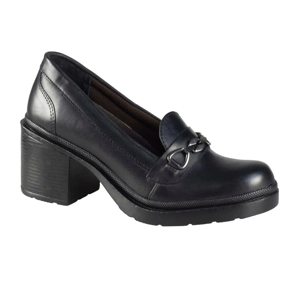 Sandro Moscoloni Women's Shoe Horsebit Loafer Block Heel Marilyn Black