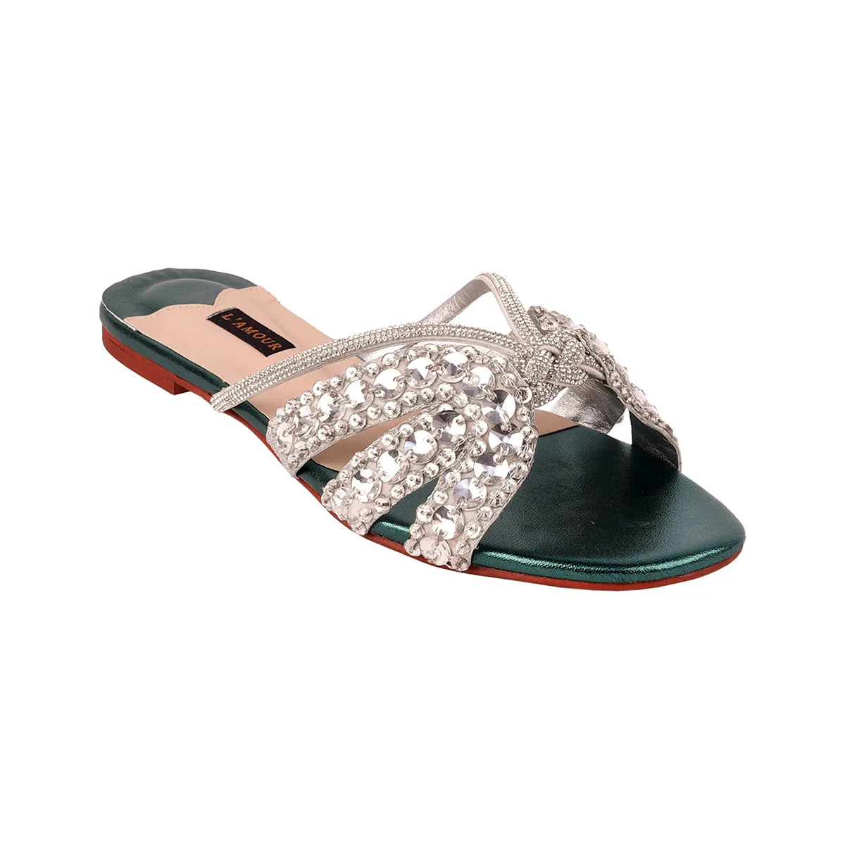 Sasha - Mustang Green Flats - Flats by L'amour