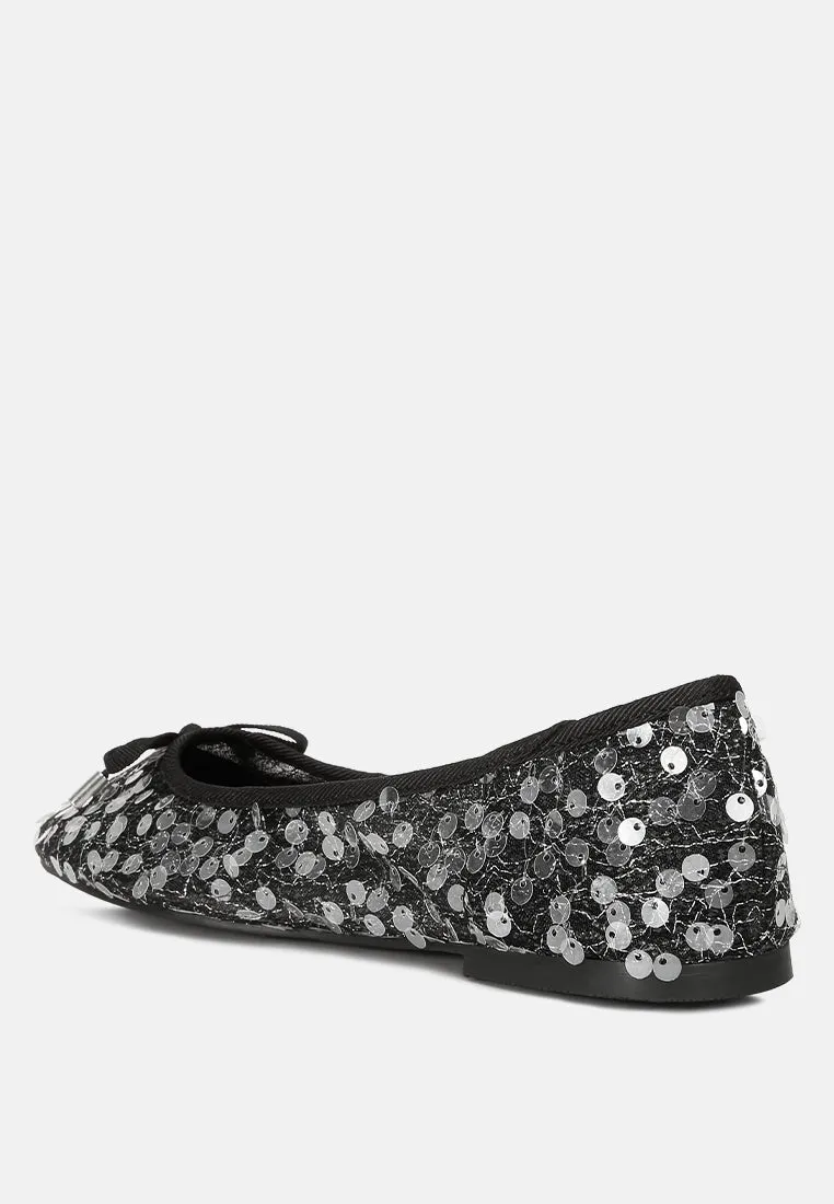 Sequin Embellished Sheer Ballet Flats