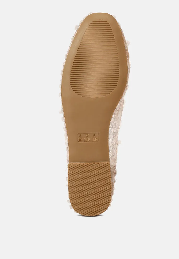 Sequin Embellished Sheer Ballet Flats