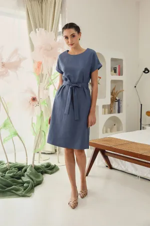 Serena Midi Dress in Midnight Blue