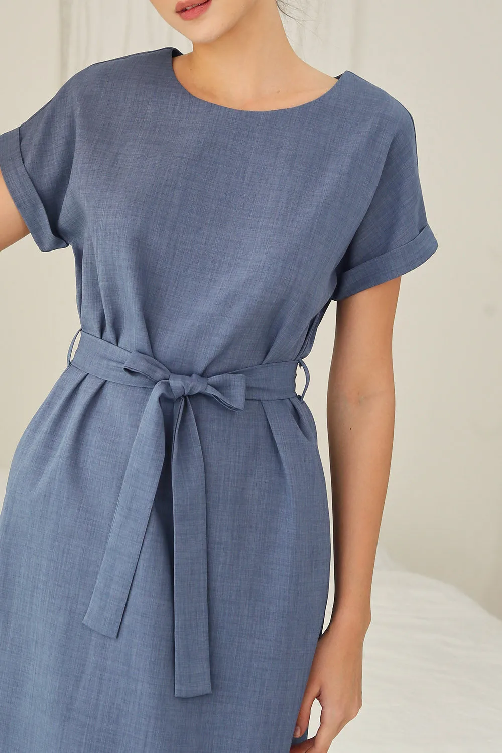 Serena Midi Dress in Midnight Blue