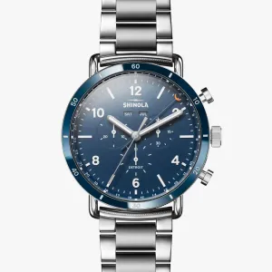 Shinola The Canfield Sport 45mm Blue Dial with Stainless Steel Bracelet S0120089890