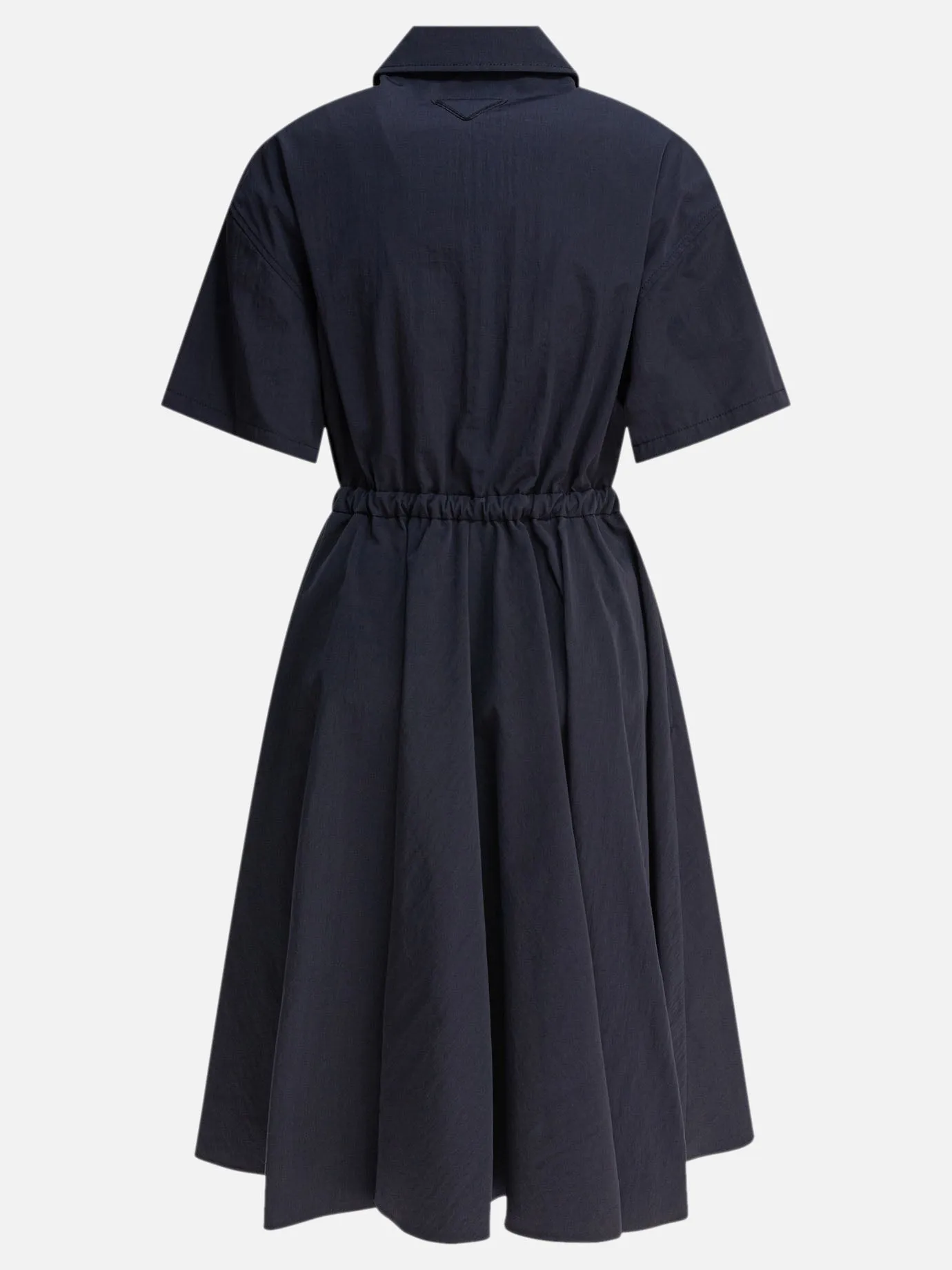 Short sleeved dress in Pongé Tec