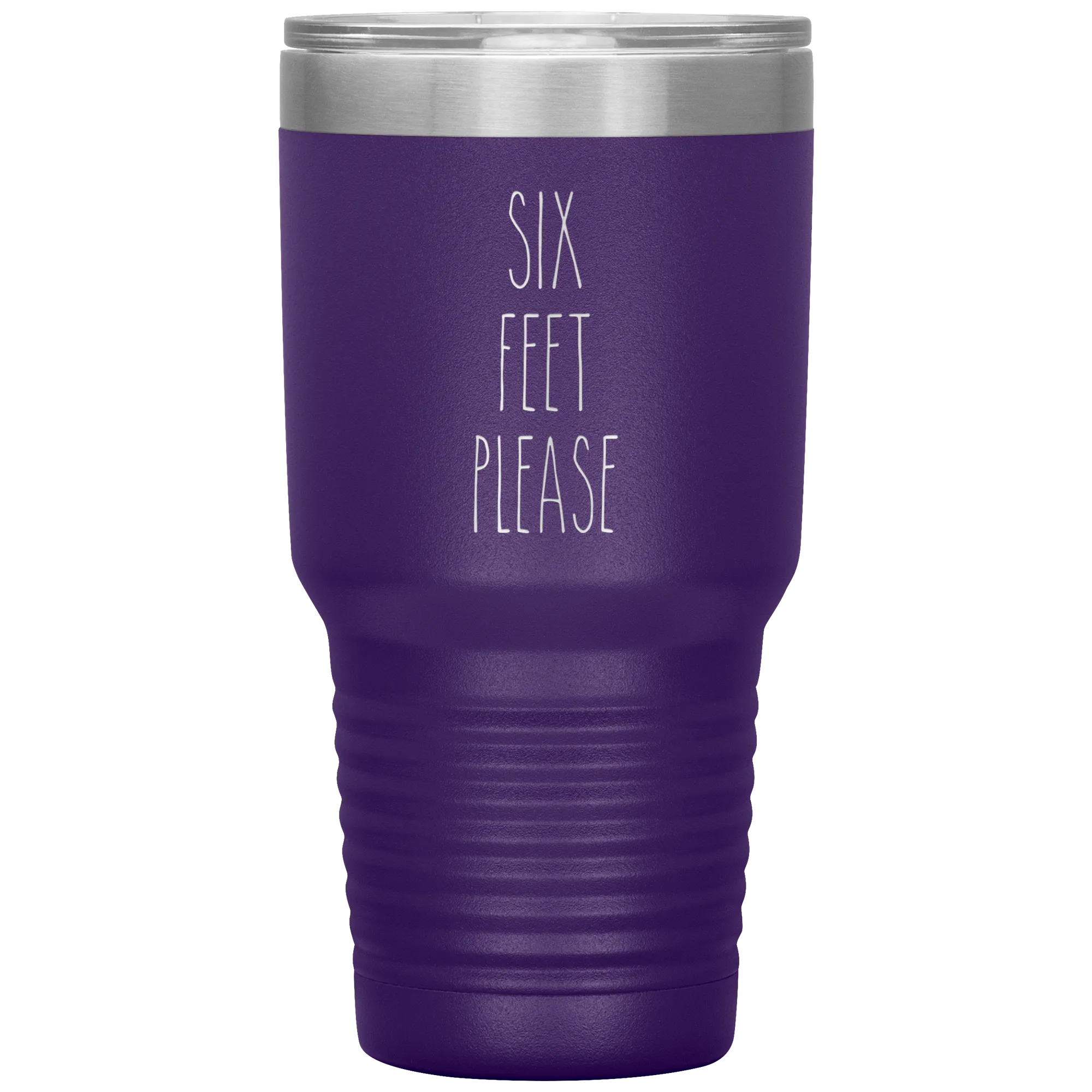 Six Feet Please Six Feet Away Six Feet Apart Funny 2020 Quarantine Social Distancing Gift Tumbler Insulated Travel Coffee Cup BPA Free