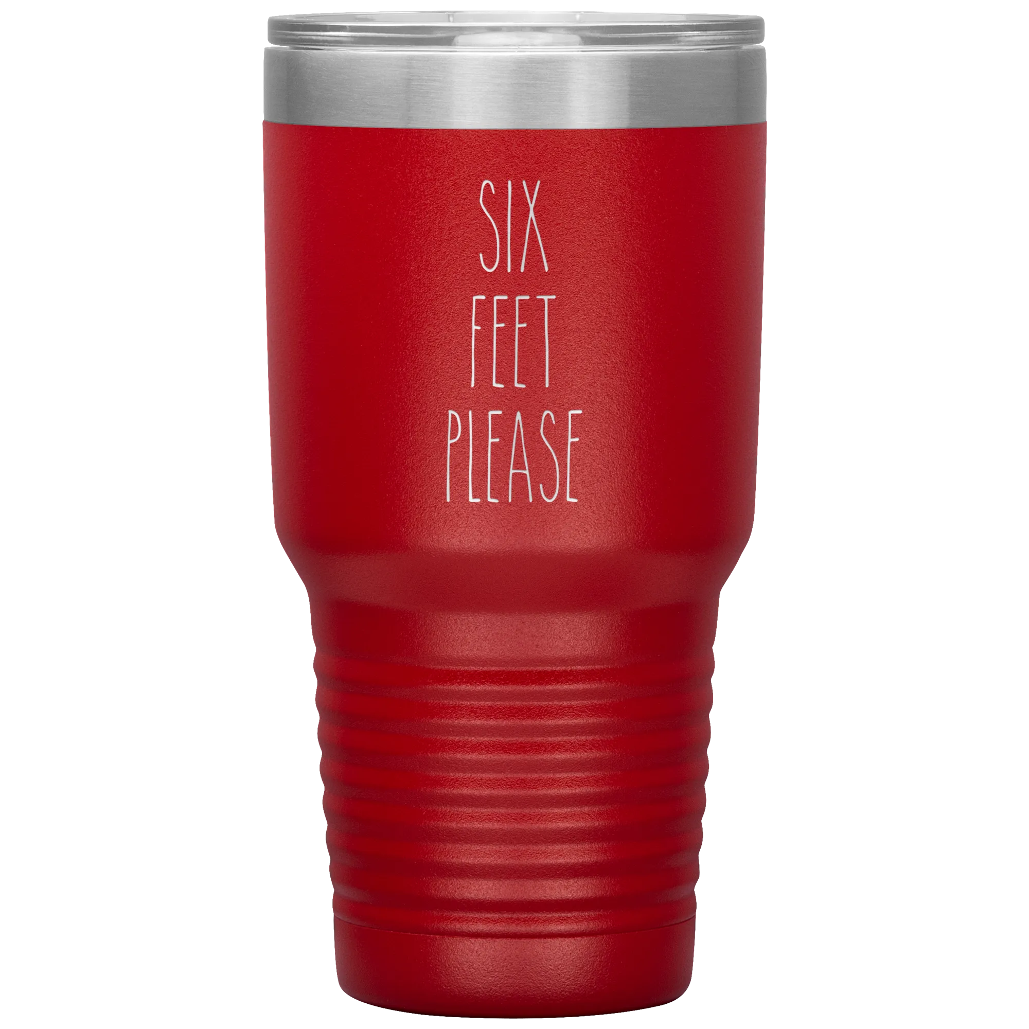 Six Feet Please Six Feet Away Six Feet Apart Funny 2020 Quarantine Social Distancing Gift Tumbler Insulated Travel Coffee Cup BPA Free