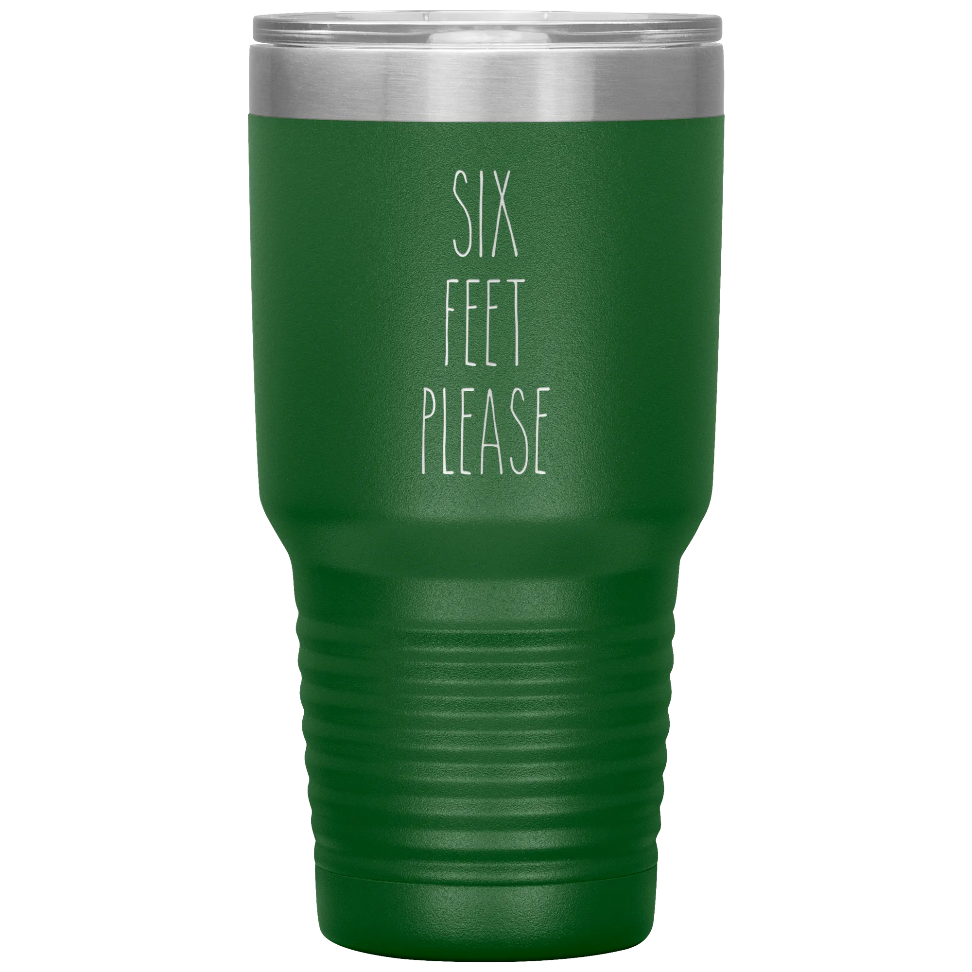 Six Feet Please Six Feet Away Six Feet Apart Funny 2020 Quarantine Social Distancing Gift Tumbler Insulated Travel Coffee Cup BPA Free