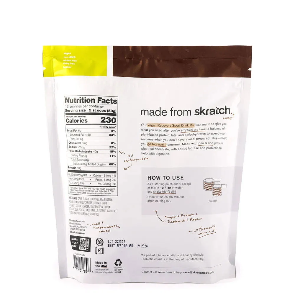 SKRATCH Vegan Sport Recovery Drink Mix 708g (12 serves)