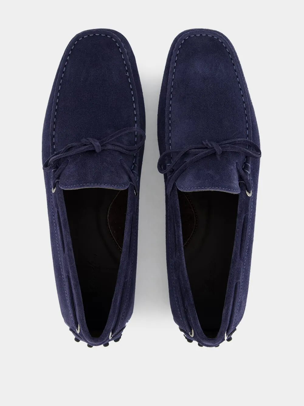 Steel Blue Suede Driving Shoes