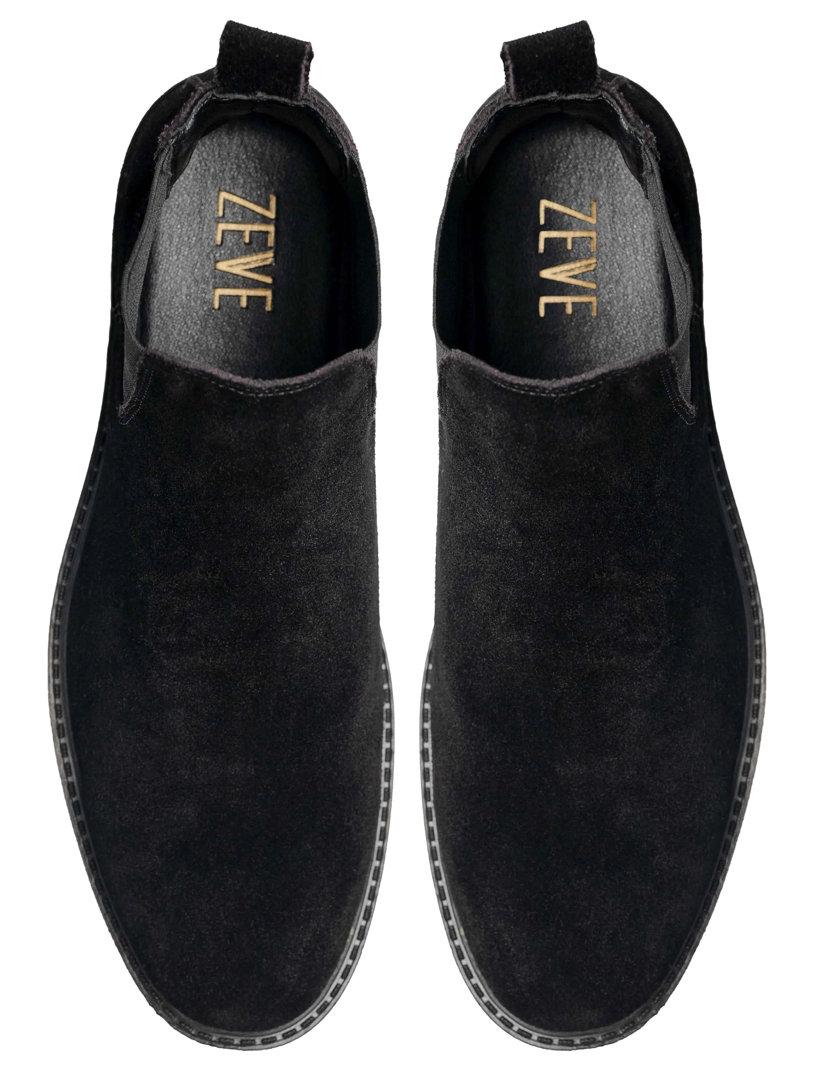 Stefano Boots - Black Suede Leather (Crepe Flex)