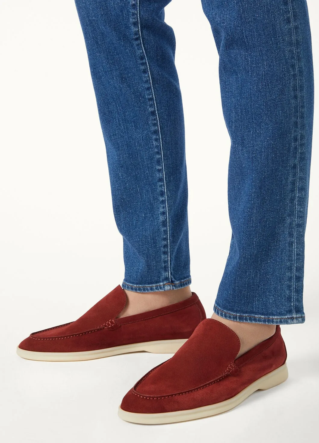 Summer Walk in Red Suede